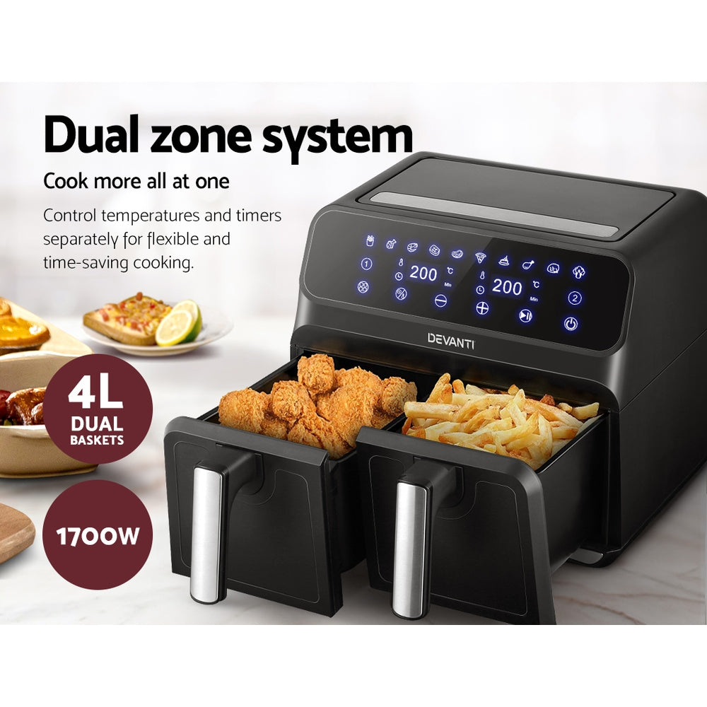 NNEDSZ Devanti Air Fryer 8L Dual Zone Fryers